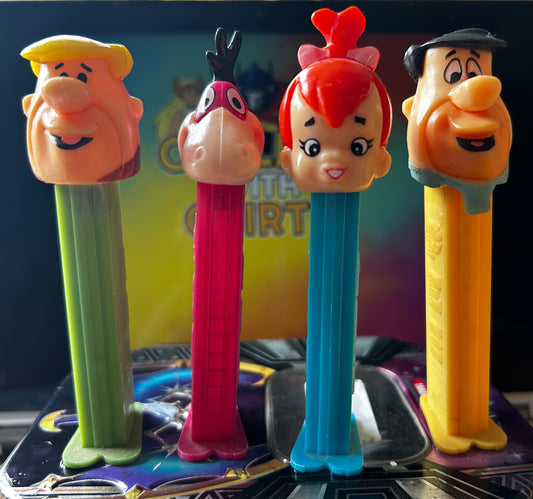 Vintage 1992 Flintstones PEZ Set – Fred, Dino, Barney & Pebbles