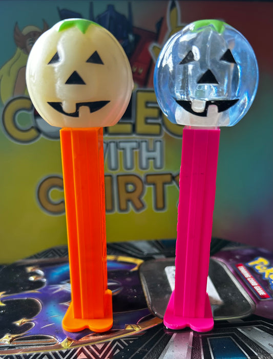 Set of two - Rare Glow in the Dark and Crystal Pumpkin Heads 1980
