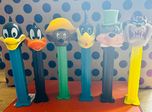 Vintage PEZ Collector's Lot: 6 Rare Looney Tunes Character Variations
