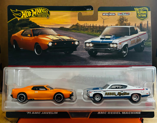 Hot Wheels Premium – ’71 AMC Javelin & AMC Rebel Machine (2-Pack)