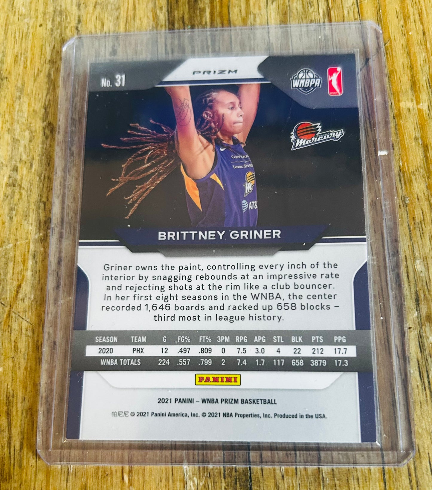 2021 Panini Prizm WNBA BRITTNEY GRINER #31 (CRACKED ICE PRIZM)