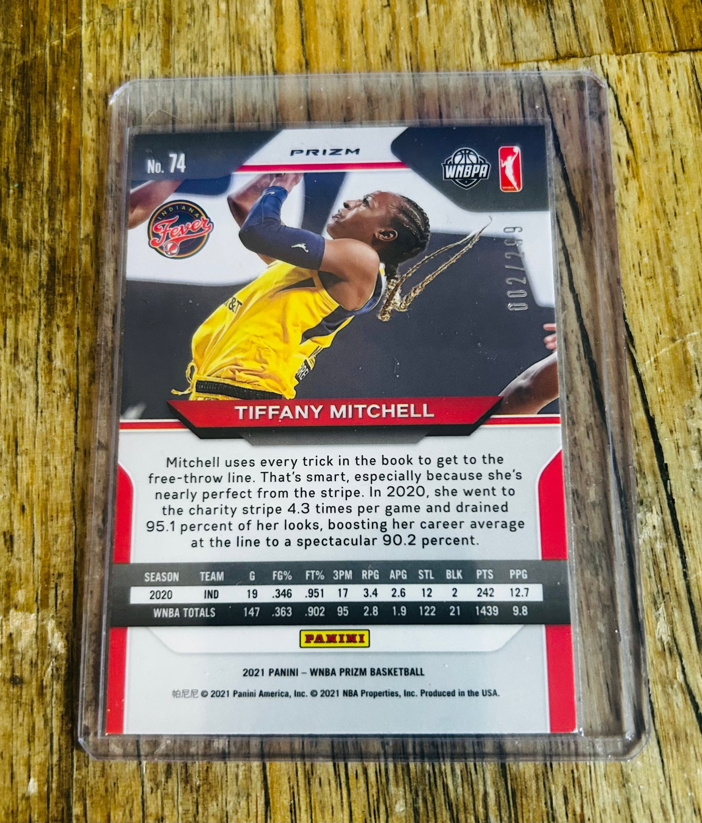 2021 Panini Prizm WNBA #74 Tiffany Mitchell Prizm Red